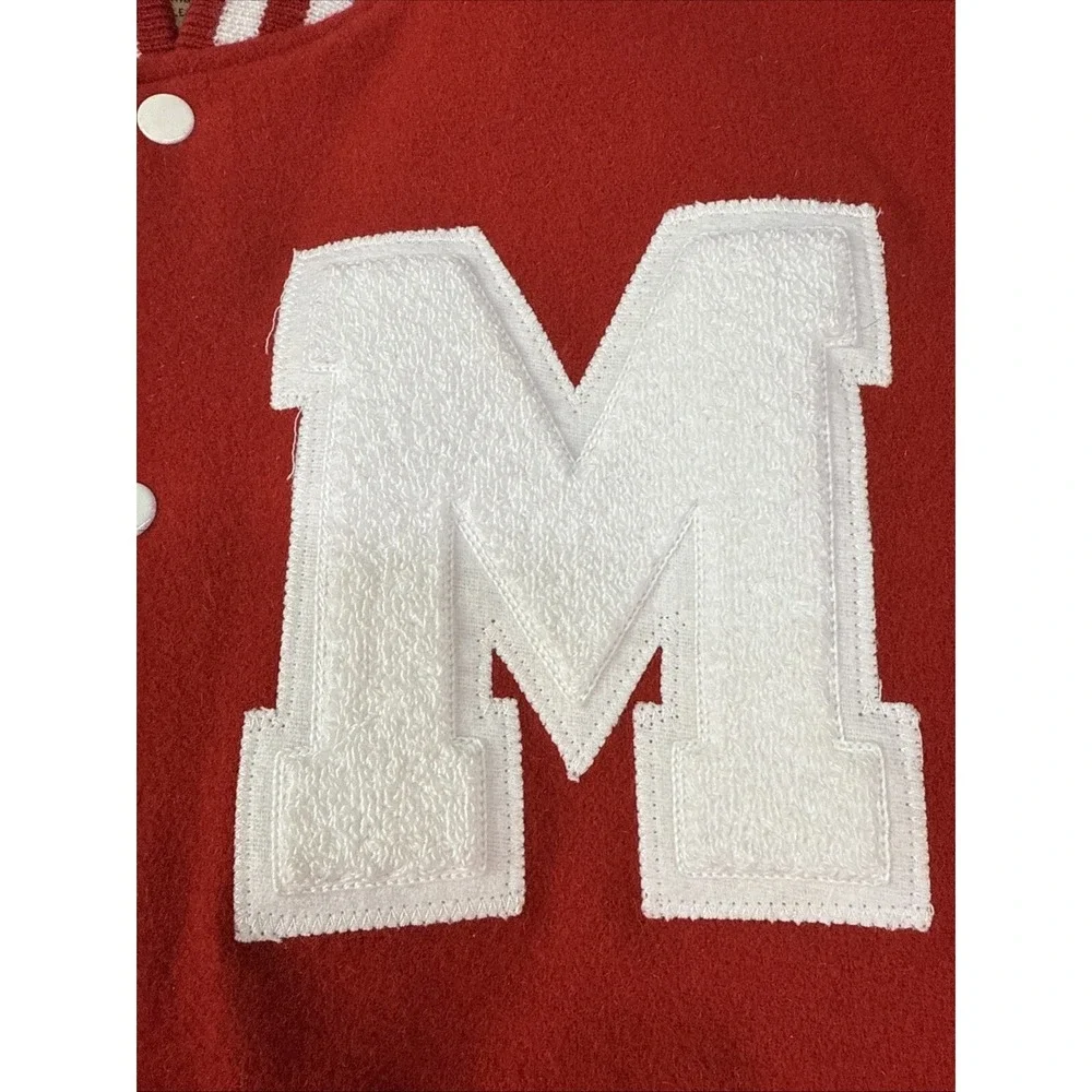 Maverick‎  Letterman Jacket Medium Red And White